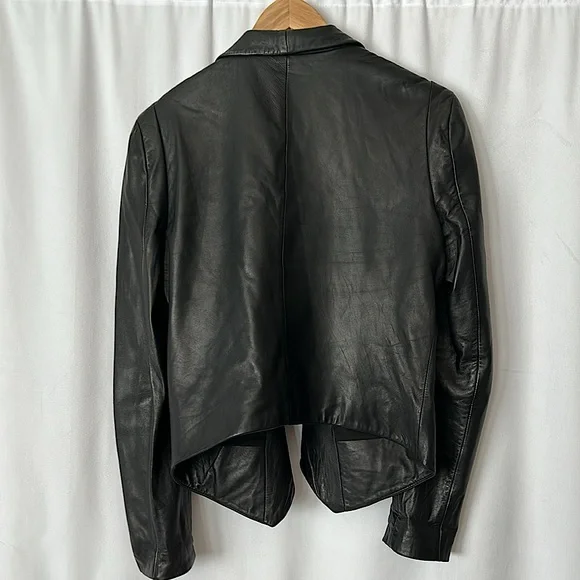 Rebecca Minkoff Buttery Soft Black Lambskin Leather Jacket Coat **Size L**🌺🌺 - Picture 2 of 4